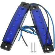 Haqieyen 2 Pcs 6 LED 12V Trailer Trunk Tail Light Replacement Led Trailer Taillight Turn Signal Brake Marker Tail LED Light (Blue)